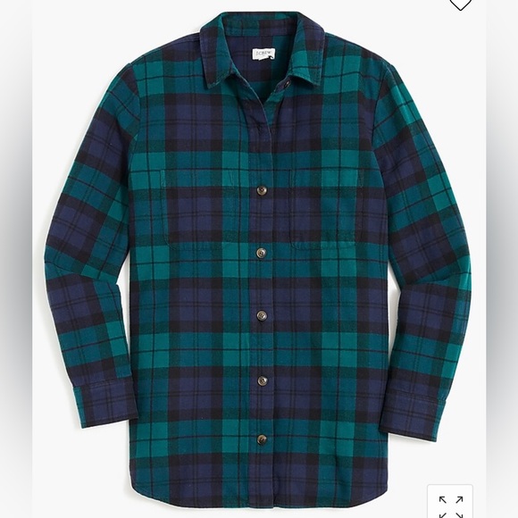 J. Crew Tops - J CREW Flannel Shirt Jacket